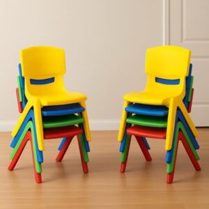 eHomeKart Baby Plastic Kids Chair Set (L33 X B31 X H51 cm, 12 Chairs, Multicolour)