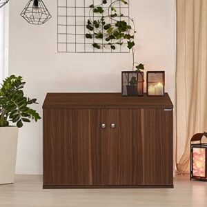 Nilkamal Churchill 2 Door Engineered Wood Shoe Cabinet| Shoe Rack | Shoe Stand with 6-Shelf Compatible Upto 12 Pairs of Shoes (Classic Walnut)