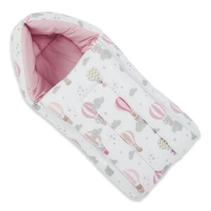 Haus & Kinder Cotton Poplin 3 in 1 Baby Carry Nest Cum Sleeping Bag-Carry Nest for New Born Baby to 6 Months, Perfect Size for Your Baby 67*30CM, Portable Baby Sleeping Nest Multi Color, Tiny Journeys