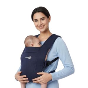 haus & kinder Enlace Baby Carrier Soft & Ergonomic Infant Carrier With Adjustable Straps,Hands-Free Design For Newborns (Age 0-18M,Weight 3.2-11.3 kg) Breathable,Lightweight,Machine Washable (Navy)