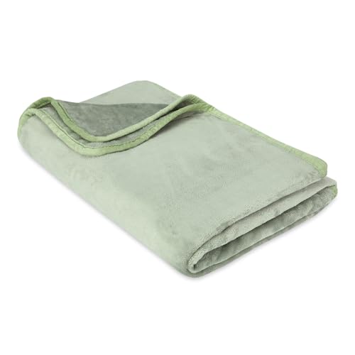 haus & kinder Fur Blanket & Single Blanket for Kids up to 12 Years - 450 GSM Super Soft Blanket for New Born Baby, Warm Blankets for Winter, Baby Warm Blanket Plush, 150x230 CM, Sage Green, 1 Pc - Image 5