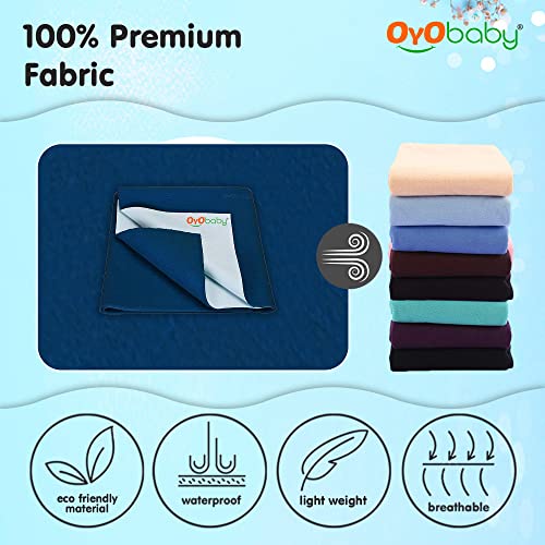 OYO BABY Anti-Piling Fleece Extra Absorbent Instant Dry Sheet for Baby, Baby Bed Protector, Waterproof Sheet, Small Size 50x70cm, Pack of 3, Salmon Rose, Royal Blue & Peach - Image 6