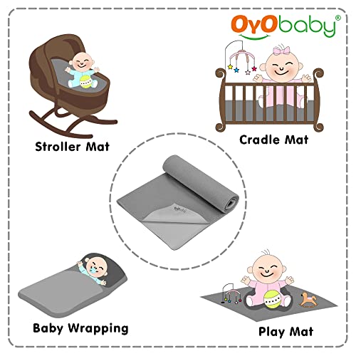 OYO BABY Waterproof Quick Dry Sheet for Baby| Bed Pad Anti-Piling Fleece Extra Absorbent Washable Matress Protector| Baby Bed Protector Sheet for Toddler Children, Large Size, 140x100cm, Grey - Image 5