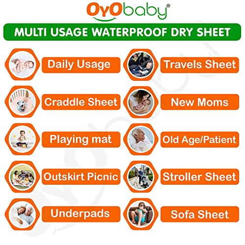 OYO BABY Waterproof Quick Dry Sheet for Baby| Bed Pad Anti-Piling Fleece Extra Absorbent Washable Matress Protector| Baby Bed Protector Sheet for Toddler Children, Large Size, 140x100cm, Grey - Image 7