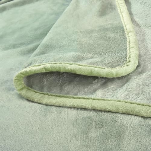 haus & kinder Fur Blanket & Single Blanket for Kids up to 12 Years - 450 GSM Super Soft Blanket for New Born Baby, Warm Blankets for Winter, Baby Warm Blanket Plush, 150x230 CM, Sage Green, 1 Pc - Image 3