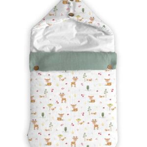 haus & kinder 3 in 1 Baby Sleeping Bag & Carry Nest | Cotton Bedding Set for Infants & New Born Baby | Portable/Travel & Skin Friendly | 0-6 Months (Whimiscal Woodland)