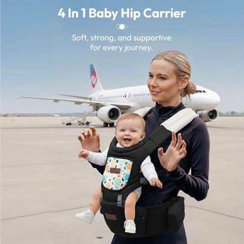 StarAndDaisy 4-in-1 Baby Carrier for 0 to 3 Year Baby/Kangaroo Bag with Comfortable Soft Hip Seat/Baby Carrier - 4 Carrying Positions, 2 Storage Pockets (Black) - Image 3