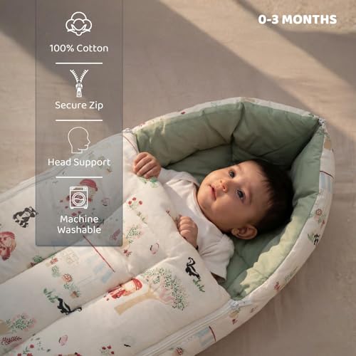 haus & kinder Newborn Baby Shower Gift Set (Pack of 10) | 100% Cotton New Born Baby Essentials Kit with Swaddle, Muslin Blanket, Carrier Nest | Scarlet Edition - Image 5