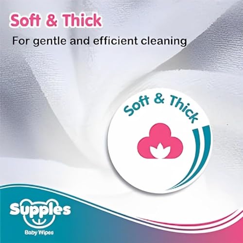 Amazon Brand - Supples Baby Wet Wipes | 648 Wipes | 72 Wipes x 9 Packs | Enriched With Aloe Vera and Vitamin E | Alcohol-free and Paraben-free | Pure Water-Based Formulation - Image 2