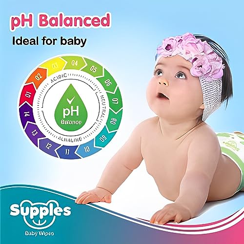 Amazon Brand - Supples Baby Wet Wipes | 648 Wipes | 72 Wipes x 9 Packs | Enriched With Aloe Vera and Vitamin E | Alcohol-free and Paraben-free | Pure Water-Based Formulation - Image 8