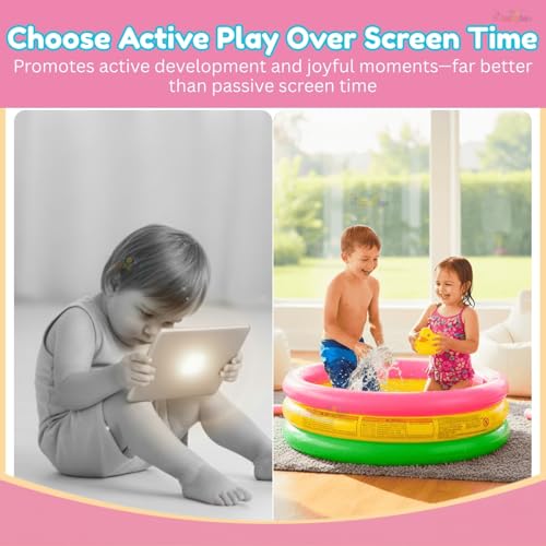 Toy Imagine 3 ft Inflatable Swimming Pool for Kids 0β3 Years | Sunset Glow Round Colourful Ring Baby Bath Tub | Portable Home & Outdoor Water Pool for Toddlers β Small Size Fits 2 Kids - Image 6