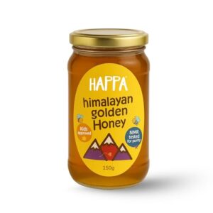 Happa Organic Himalayan Golden Honey | 100% Pure, Raw & NMR Tested | Kids Approved, Low Pollen, Mild Aroma | Natural Immunity Booster & Healthy Sweetener (150g)