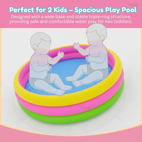 Toy Imagine 3 ft Inflatable Swimming Pool for Kids 0β3 Years | Sunset Glow Round Colourful Ring Baby Bath Tub | Portable Home & Outdoor Water Pool for Toddlers β Small Size Fits 2 Kids - Image 4