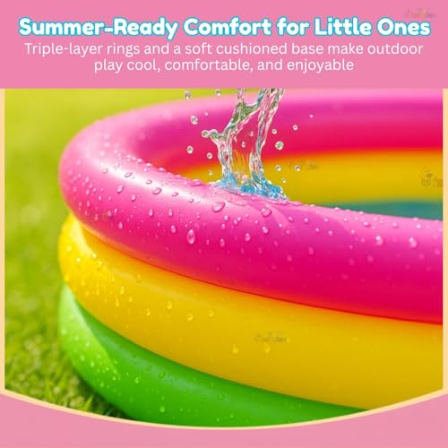 Toy Imagine 3 ft Inflatable Swimming Pool for Kids 0β3 Years | Sunset Glow Round Colourful Ring Baby Bath Tub | Portable Home & Outdoor Water Pool for Toddlers β Small Size Fits 2 Kids - Image 5