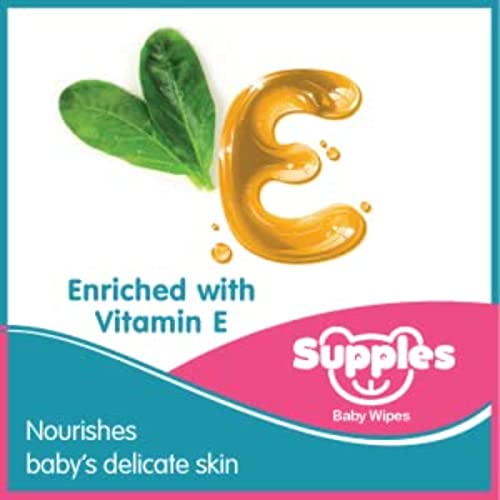 Amazon Brand - Supples Baby Wet Wipes with Lid | 576 Wipes | 72 Wipes x 8 Packs | Enriched With Aloe Vera and Vitamin E | Alcohol-Free and Paraben-Free | Pure Water-Based formulation - Image 5