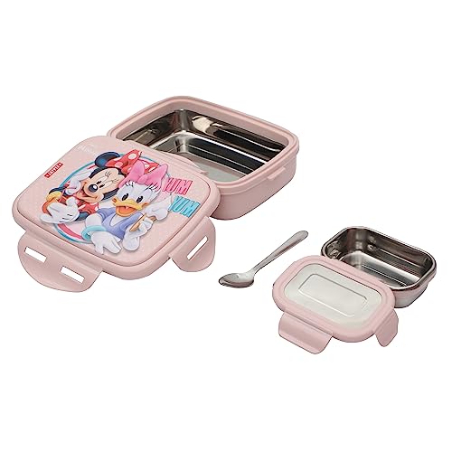 JAYPEE Steel Tek Jr. Insulated Lunch Box Mickey Mouse & Donald Duck, Pink, 400 ml | Airtight Tiffin Box for School Kids Inner Stainless Steel Mini Box | Bpa Free - Image 3