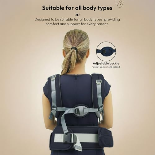 StarAndDaisy 4-in-1 Baby Carrier for 0 to 3 Year Baby/Kangaroo Bag with Comfortable Soft Hip Seat/Baby Carrier - 4 Carrying Positions, 2 Storage Pockets (Blue) - Image 4