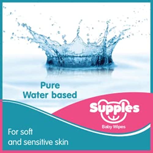 Amazon Brand - Supples Baby Wet Wipes with Lid | 576 Wipes | 72 Wipes x 8 Packs | Enriched With Aloe Vera and Vitamin E | Alcohol-Free and Paraben-Free | Pure Water-Based formulation - Image 7