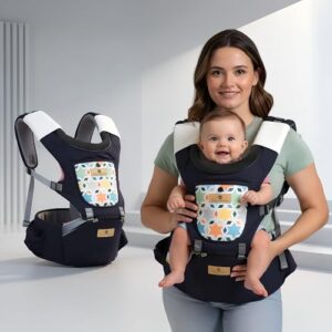 StarAndDaisy 4-in-1 Baby Carrier for 0 to 3 Year Baby/Kangaroo Bag with Comfortable Soft Hip Seat/Baby Carrier - 4 Carrying Positions, 2 Storage Pockets (Blue)