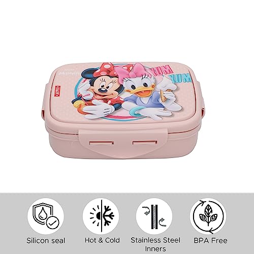 JAYPEE Steel Tek Jr. Insulated Lunch Box Mickey Mouse & Donald Duck, Pink, 400 ml | Airtight Tiffin Box for School Kids Inner Stainless Steel Mini Box | Bpa Free - Image 5