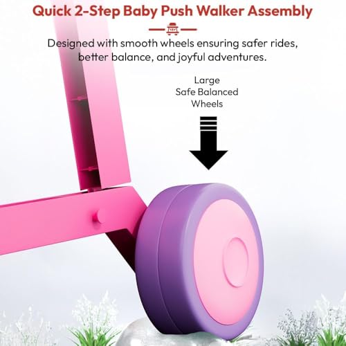 Uonibaby by StarAndDaisy Baby Walkers for 6-18 Month Baby Boy & Girl/Baby Activity Walker Learning Push Walker with Foldable Music and Toy Bar/Walker for Kids (Push Walker - Pink) - Image 7