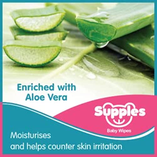 Amazon Brand - Supples Baby Wet Wipes with Lid | 576 Wipes | 72 Wipes x 8 Packs | Enriched With Aloe Vera and Vitamin E | Alcohol-Free and Paraben-Free | Pure Water-Based formulation - Image 6