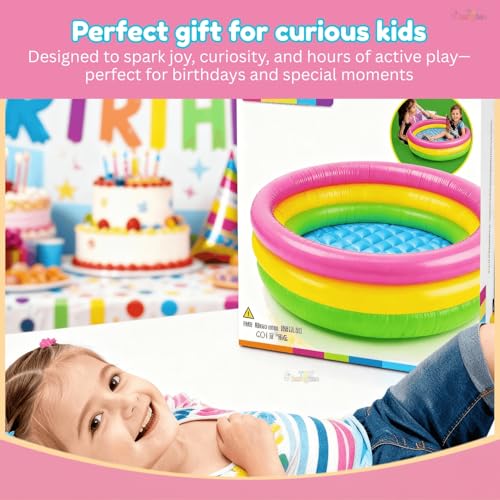 Toy Imagine 3 ft Inflatable Swimming Pool for Kids 0β3 Years | Sunset Glow Round Colourful Ring Baby Bath Tub | Portable Home & Outdoor Water Pool for Toddlers β Small Size Fits 2 Kids - Image 7