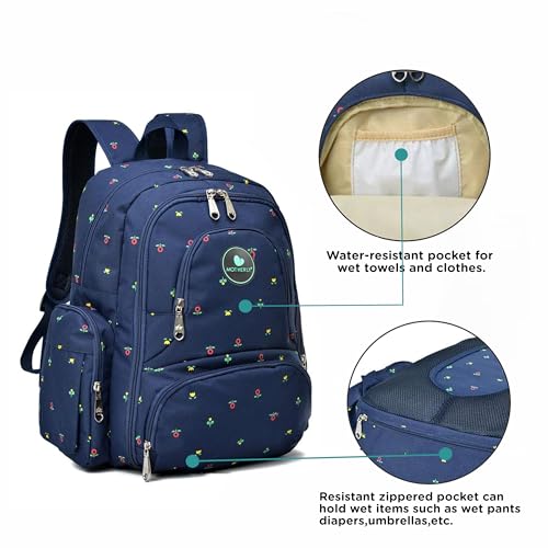 Motherly Elite Diaper Bag for Mothers for Travel, Maternity Bag for Newborn Baby, Mother Travelling Bag, Multiple Pocket Water Resistant Hospital Bag for moms with complimentary offers (Blue Flower) - Image 6