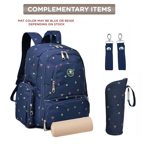 Motherly Elite Diaper Bag for Mothers for Travel, Maternity Bag for Newborn Baby, Mother Travelling Bag, Multiple Pocket Water Resistant Hospital Bag for moms with complimentary offers (Blue Flower) - Image 3