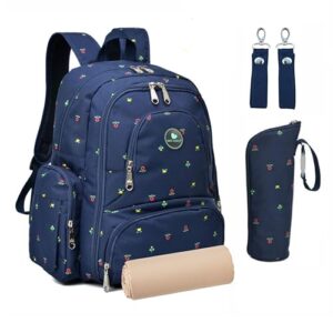 Motherly Elite Diaper Bag for Mothers for Travel, Maternity Bag for Newborn Baby, Mother Travelling Bag, Multiple Pocket Water Resistant Hospital Bag for moms with complimentary offers (Blue Flower)