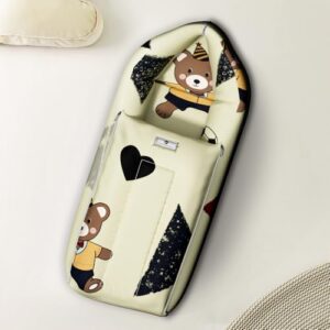 StarAndDaisy 3 in 1 Baby Sleeping Bag for New Born/Baby Carrier for New Born/Soft and Comfortable Baby Bed for 0-12 Months/Foldable & Washable Cotton Design -Teddy Print