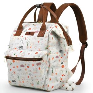 StarAndDaisy Baby Diaper Bag for Mother Travel/Diaper Bags for Mother for Travel with Laptop Pocket, Multi Compartments, Insulated Bottle Pockets, Waterproof, Ultra soft fabric - Nature Print