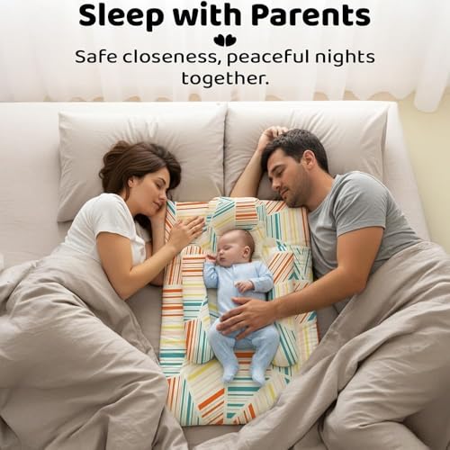 StarAndDaisy Baby Carry Nest Combo Set for 0–12 Months | Baby Lounger, Bedding Nest & Mosquito Net | Soft Mattress with Side Cushions (Check Print) - Image 5