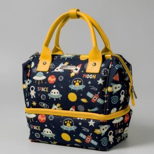 StarAndDaisy Travel Diaper Bag for Mothers – Stylish Handcrafted Bag with Insulated Compartment, Multiple Pockets & 12L Enhanced Capacity for Newborn Essentials - Space Print