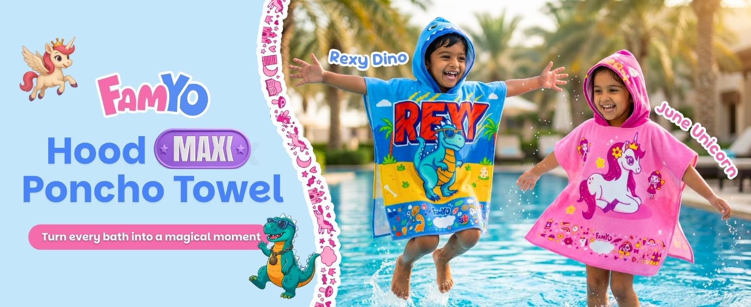 hood maxx poncho towel for kids from famyo