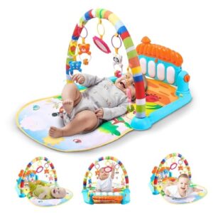 Uonibaby by StarAndDaisy Musical Baby Convertible Playmat, Play Gym Mat with Hanging Rattles Lights for 0-6 Months Babies/Multi Purpose Play Gym mat
