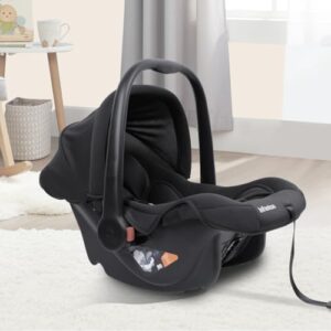 Infantso (4-in-1) Baby Carry Cot (ECE R44/04 Certified), Car Seat, Feeding Chair & Rocker for Infant Babies of 0 to 15 Months | Adjustable Handle, Canopy, Washable Cover | Baby Car Seat with 3-Point Safety Harness - Upto 13 Kgs (Black)