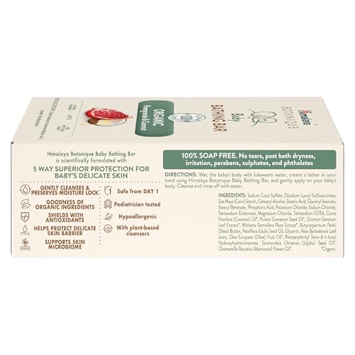 Himalaya Botanique Baby Bathing Bar 125g | Organic | Preserve Moisture Lock | No Tears | Dermatologically Tested | Helps Protect Skin Barrier | pH 5.5 | Hypoallergenic | No Added Fragrance - Image 9