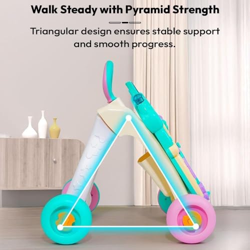 Uonibaby by StarAndDaisy 2-in-1 Baby Multiactivity Push Walker with Doodle, for Infants & Toddlers, Educational Elements and -in-Stable & Safe Design/Multi Purpose Walker for new Born - Image 5
