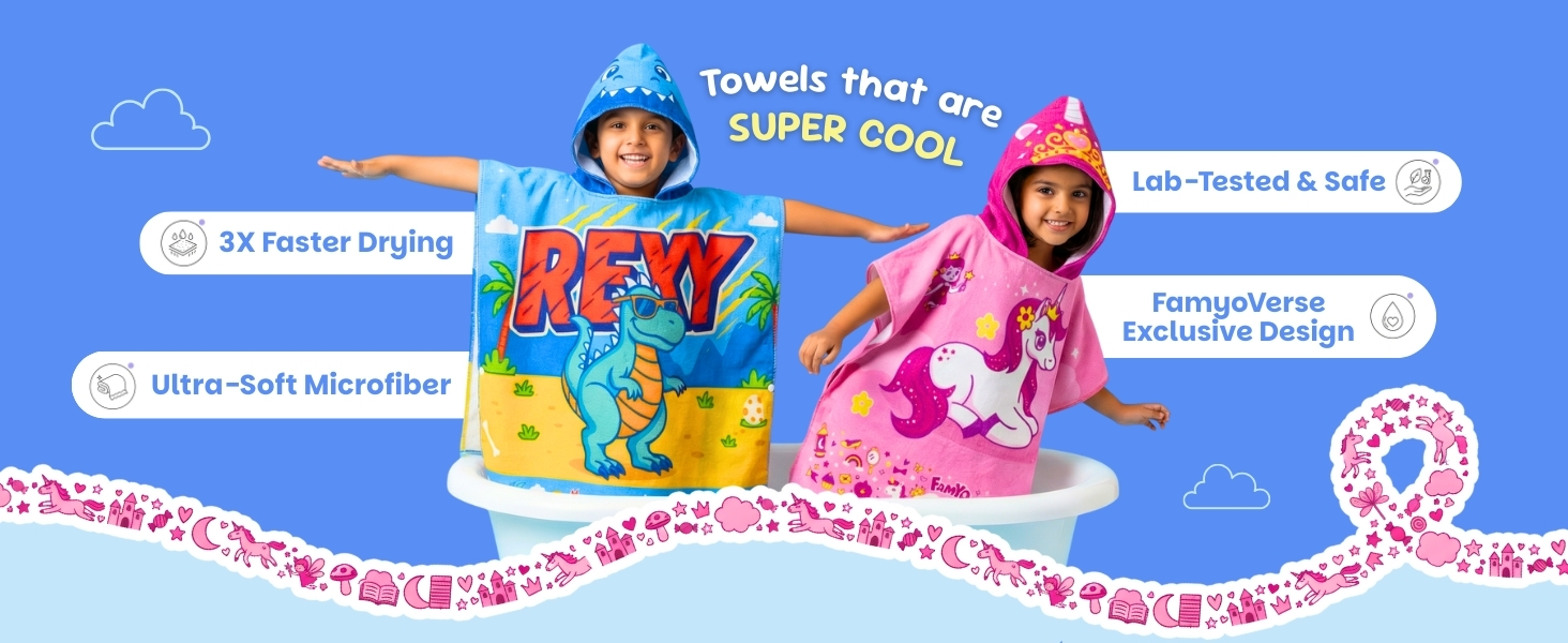 hood maxx poncho towel for kids from famyo