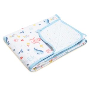 haus & kinder Muslin Blanket for New Born Baby, Soft Breathable Baby Blankets Newborn, Premium Baby Blanket for 0-2 Years, Cozy Baby Blanket for Crib Nursery, New Born Baby Essentials | Vitamin Sea