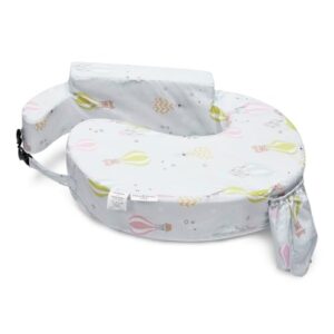 haus & kinder Baby Feeding Pillow for New Born Baby, Breastfeeding & Nursing Pillow with Removable Cover, Posture Support with Pocket, Adjustable Strap, 0–24 Months (Hot Air Balloon)