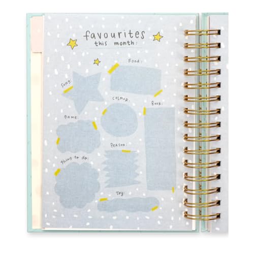 Alicia Souza Baby Record Journal with Milestone Cards | First Year Baby Memory Book with Stickers, Storage Box & Bookmark | Gold Foil Spiral Bound Keepsake Journal for Newborns & Parents - Image 8
