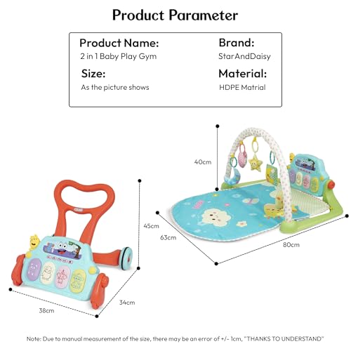 StarAndDaisy Walker for Baby 6-24 Months / 2-in-1 Push/playgym Walker for Infants & Toddlers with Hanging Toys, Lights & Music| Sit-to-Stand Learning Walker for Boys & Girls - Image 2