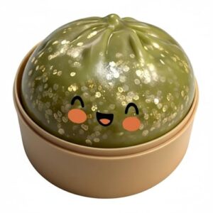 CALANDIS Dumpling Slow Rising Mystery Dumpling Cute Facial Expression Design bun Sensory Toy for Kids, Collectors, Office, School Green with Steamer, Staplers, Desk Accessories, Office Supplies