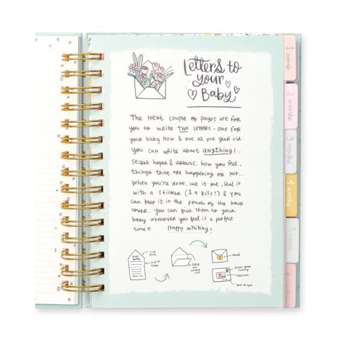 Alicia Souza Baby Record Journal with Milestone Cards | First Year Baby Memory Book with Stickers, Storage Box & Bookmark | Gold Foil Spiral Bound Keepsake Journal for Newborns & Parents - Image 7