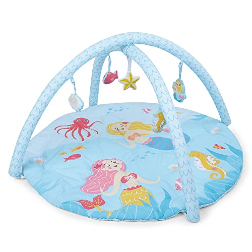 haus & kinder Baby Playgym For Babies|Activity Play Gym Mat With 5 Hanging Toys|Foldable And Durable Cotton Play Mat | Baby Crawling Mats For Floor For 0 To 24 Months (Into The Ocean), 1 Count, Blue - Image 3