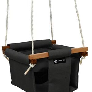 Shopoflux Baby Swing for Indoor and Outdoor Use | Kids Jhula (6 Months To 3 Years, Up To 25 Kg, Grey) - Polyester, 24 Cm