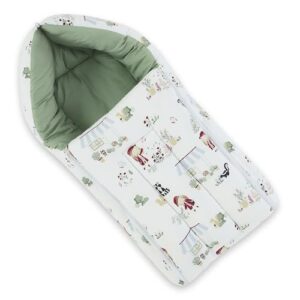 Haus & Kinder Carry Nest for New Born Baby to 6 Months - Cotton Poplin 3 in 1 Baby Carry Nest Cum Sleeping Bag | Portable Baby Sleeping Nest Multi Color | Perfect Size for Your Baby 67*30Cm | Scarlet