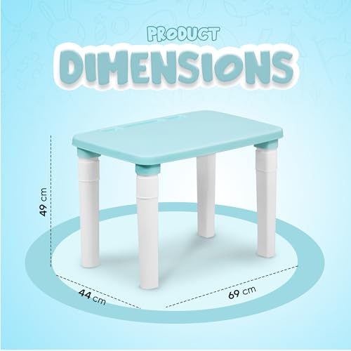 HAPPY BEAR Polypropylene Height Adjustable Kids Desk | Suitable for Ages 4+ | for Boys and Girls (Light Blue) - Image 2